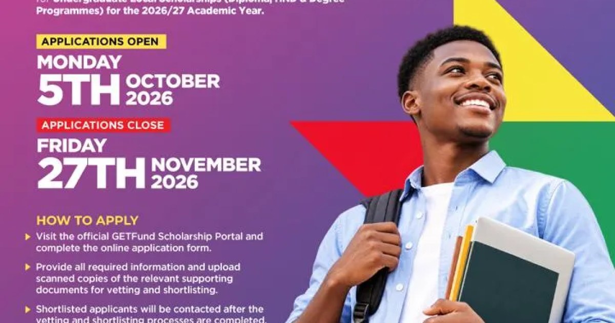 GETFund Opens 2026/2027 Local Scholarship Applications